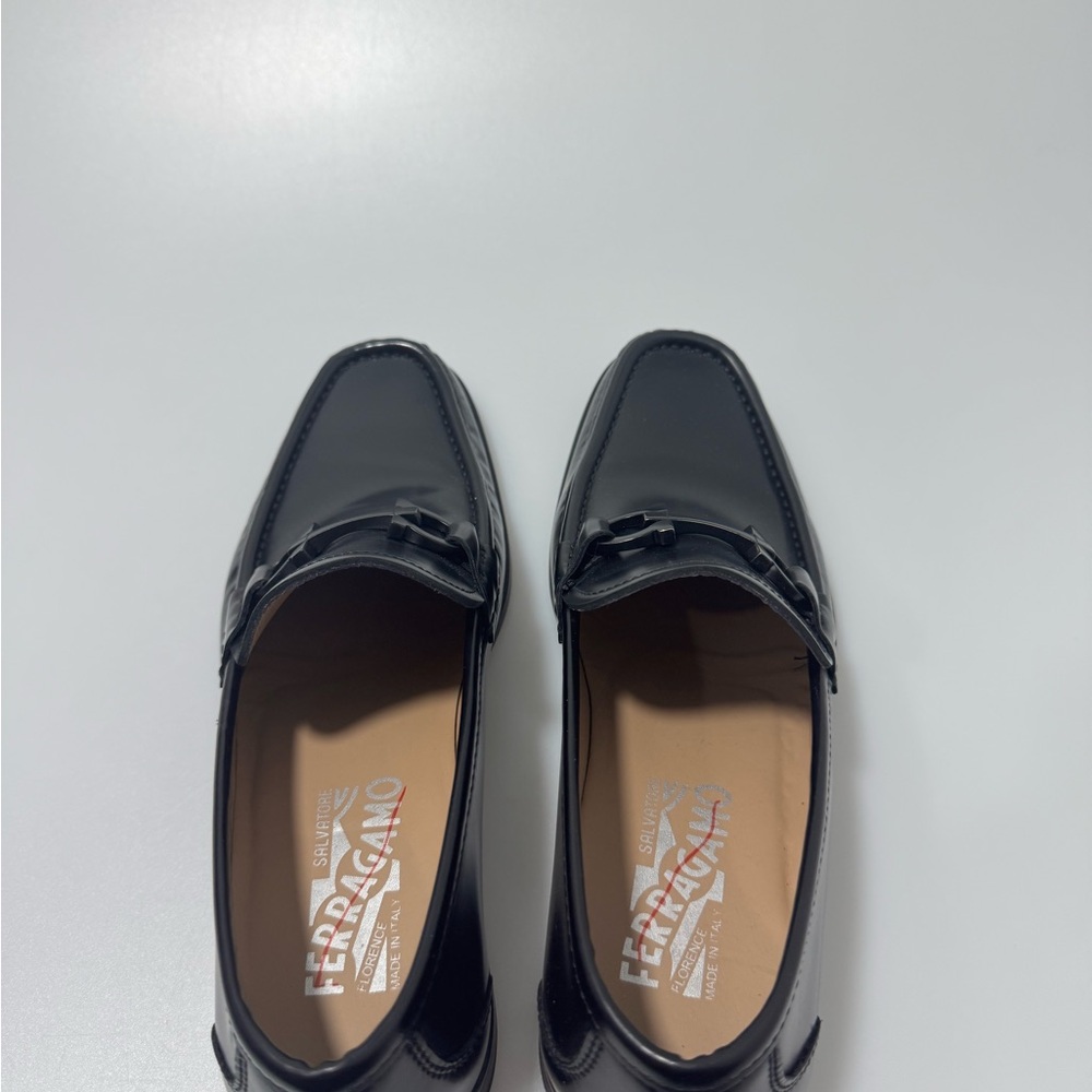 Ferragamo Grandioso Patent Leather Loafers Black Men’s Size 6 - Picture 4 of 8